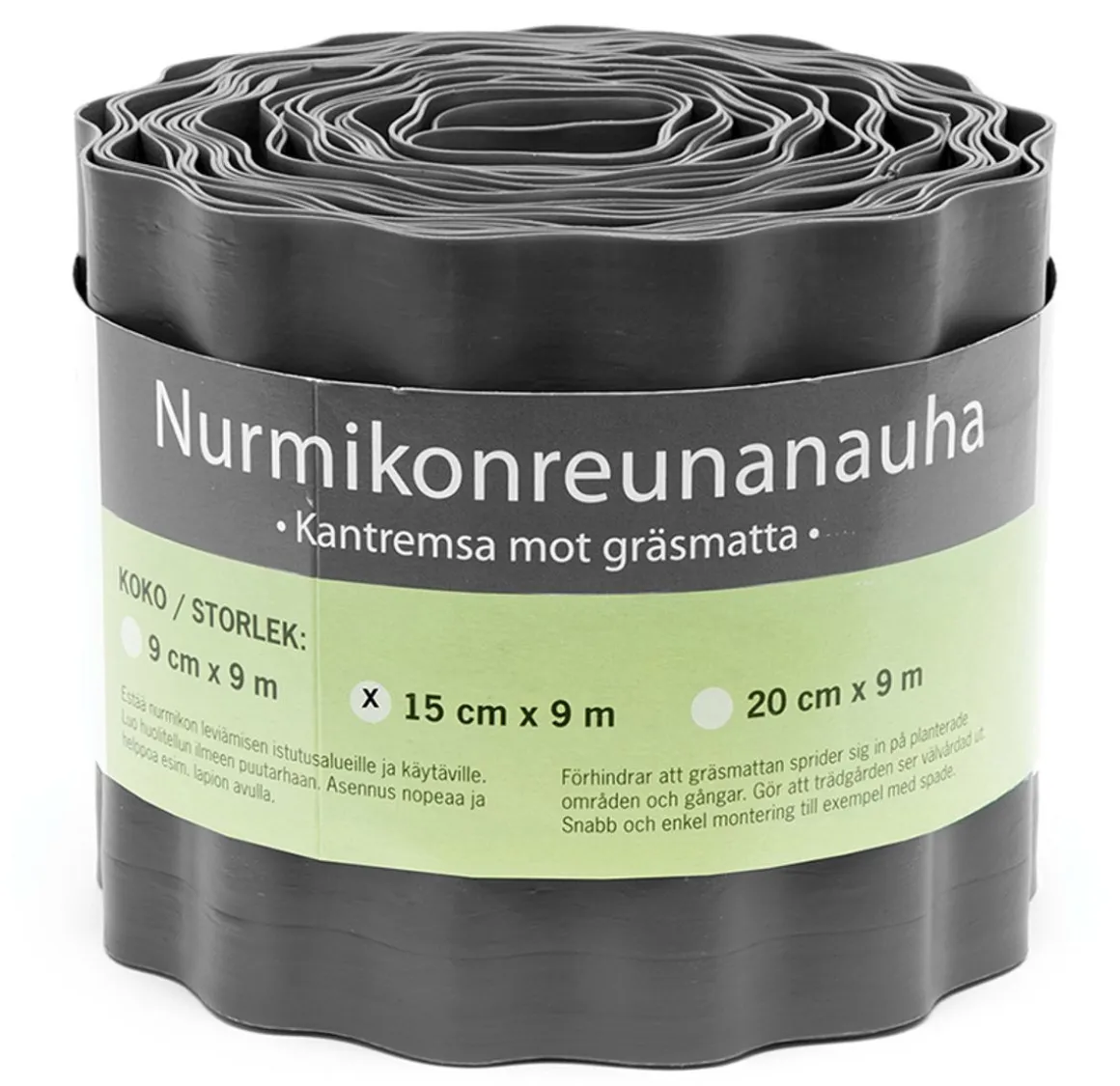 TARHA NURMIREUNANAUHA 15CM X 9M MUSTA