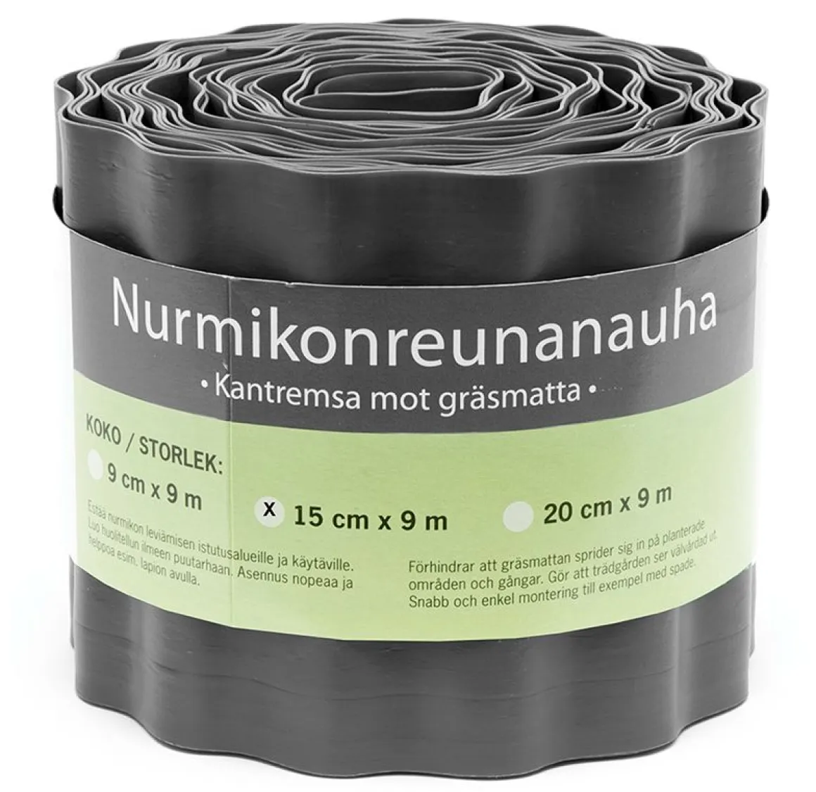 TARHA NURMIREUNANAUHA 15CM X 9M MUSTA
