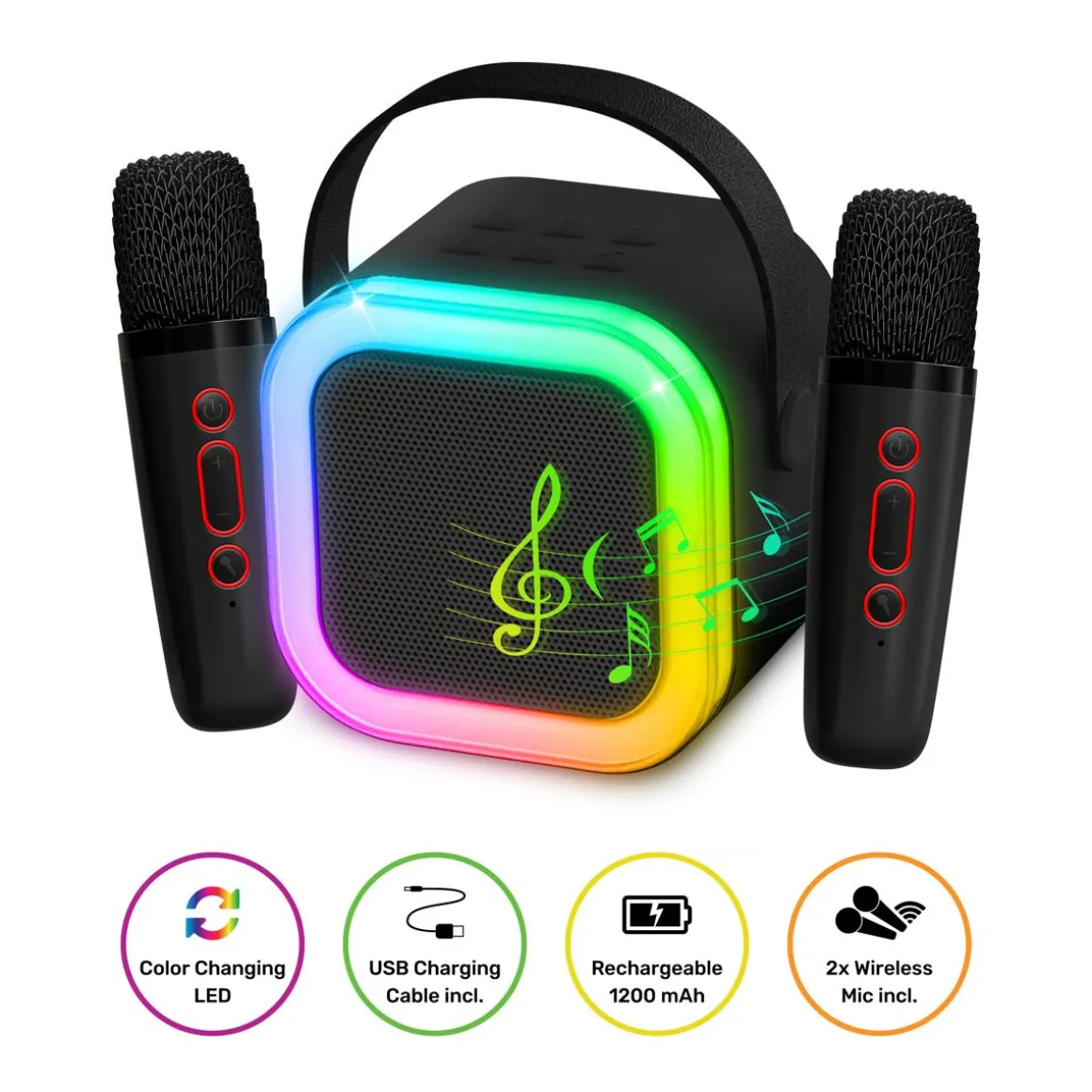 TOYROCK KARAOKE BLUETOOTH -KAIUTIN JA MIKROFONI