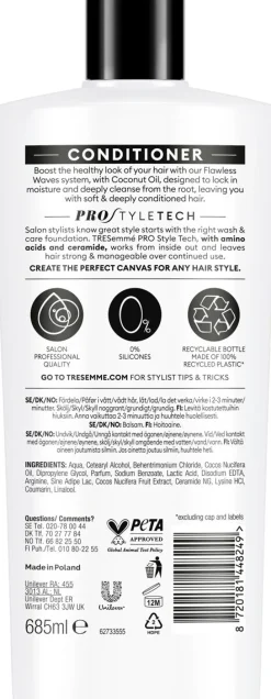 TRESEMMÉ FLAWLESS WAVES CONDITIONER COCONUT 685 ML