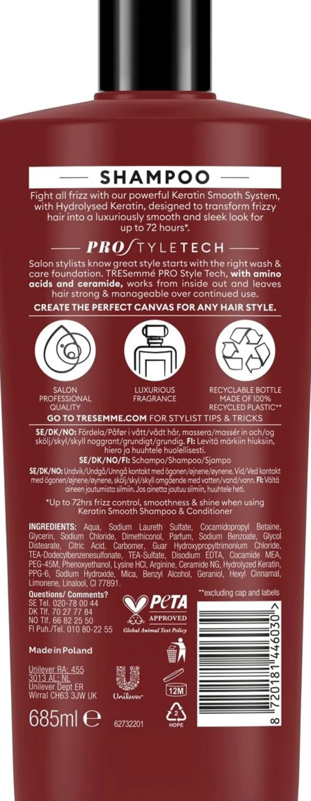 TRESEMMÉ KERATIN SMOOTH SHAMPOO 685 ML