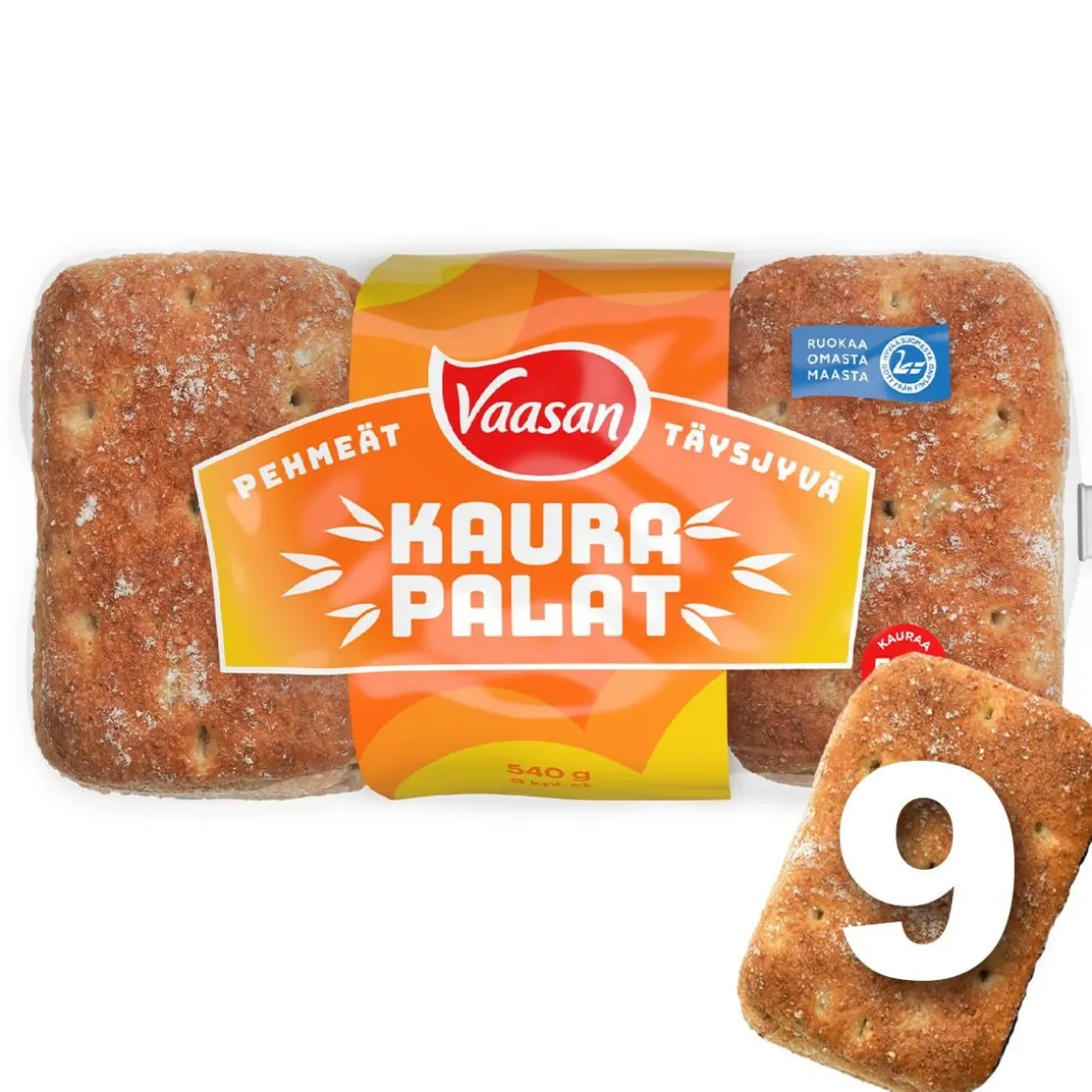 VAASAN PEHMEÄT KAURAPALAT 9KPL 540 G