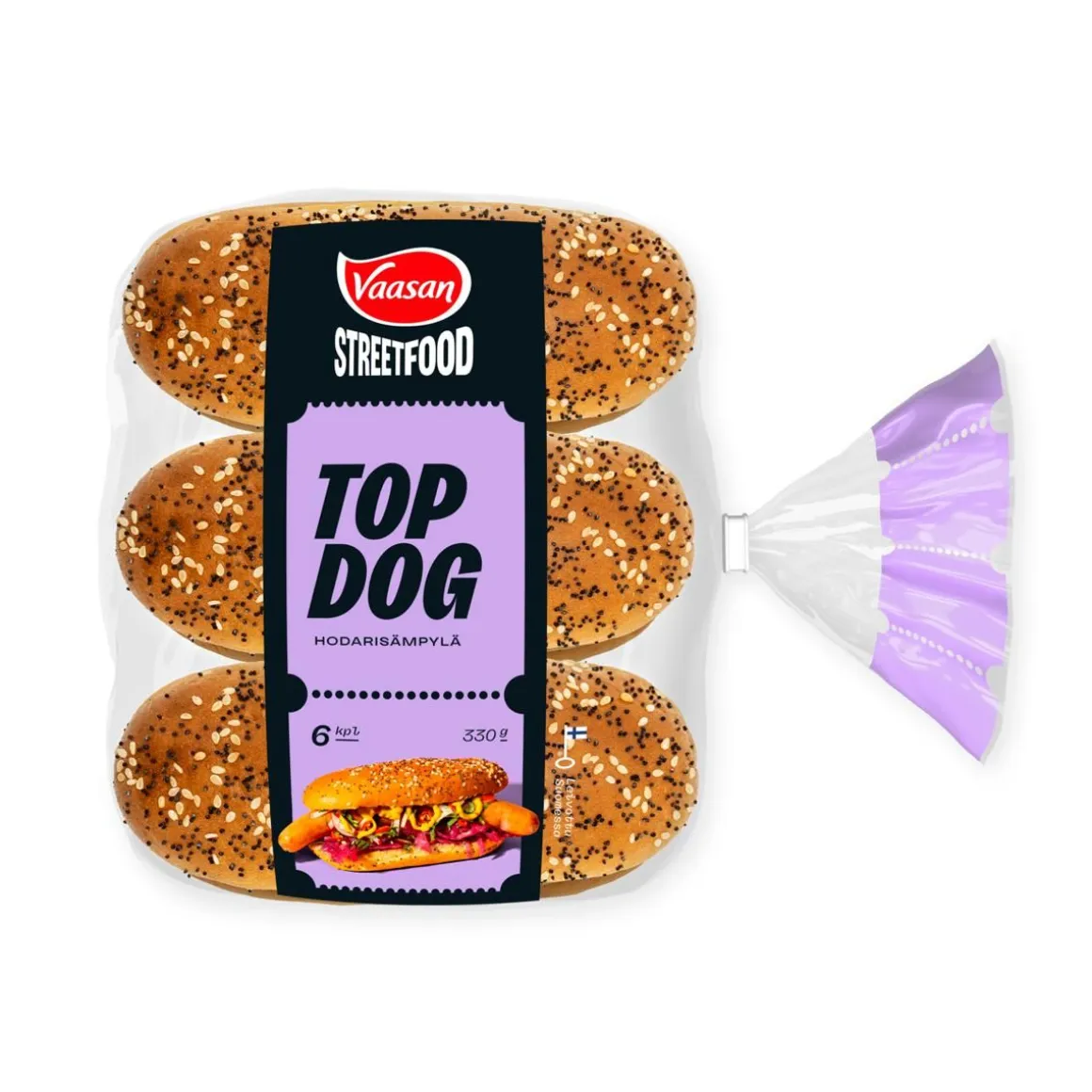 VAASAN STREET FOOD TOP DOG HODARISÄMPYLÄ 6KPL 300 G