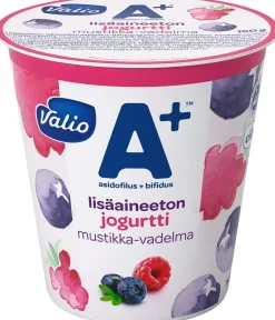 VALIO A+ JOGURTTI MUSTIKKA-VADELMA LISÄINEETON LAKTON 150 G