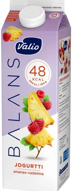 VALIO BALANS JOGURTTI ANANAS-VADELMA RASVATON LAKTON 1KG