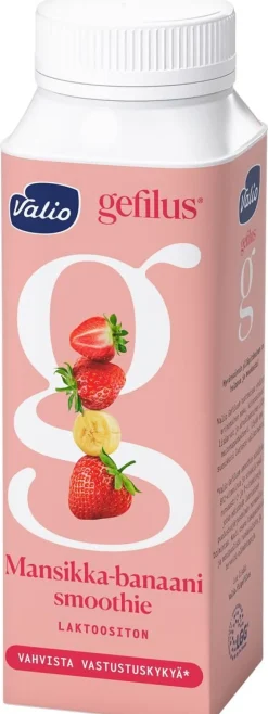 VALIO GEFILUS SMOOTHIE JOGURTTIJUOMA MANSIKKA-BANAANI LAKT