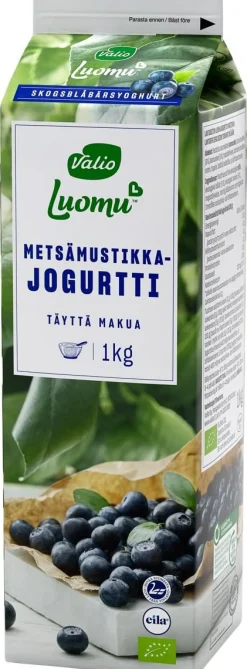 VALIO LUOMU JOGURTTI METSÄMUSTIKKA LAKTON 1KG
