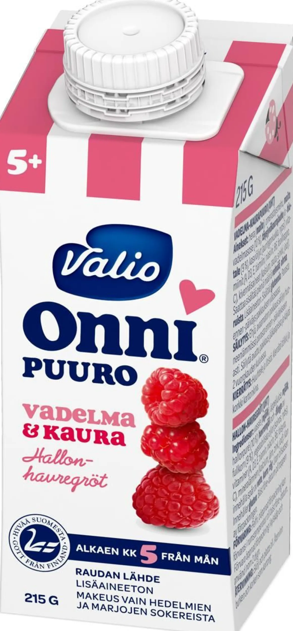 VALIO ONNI VADELMA-KAURAPUURO UHT 215 G