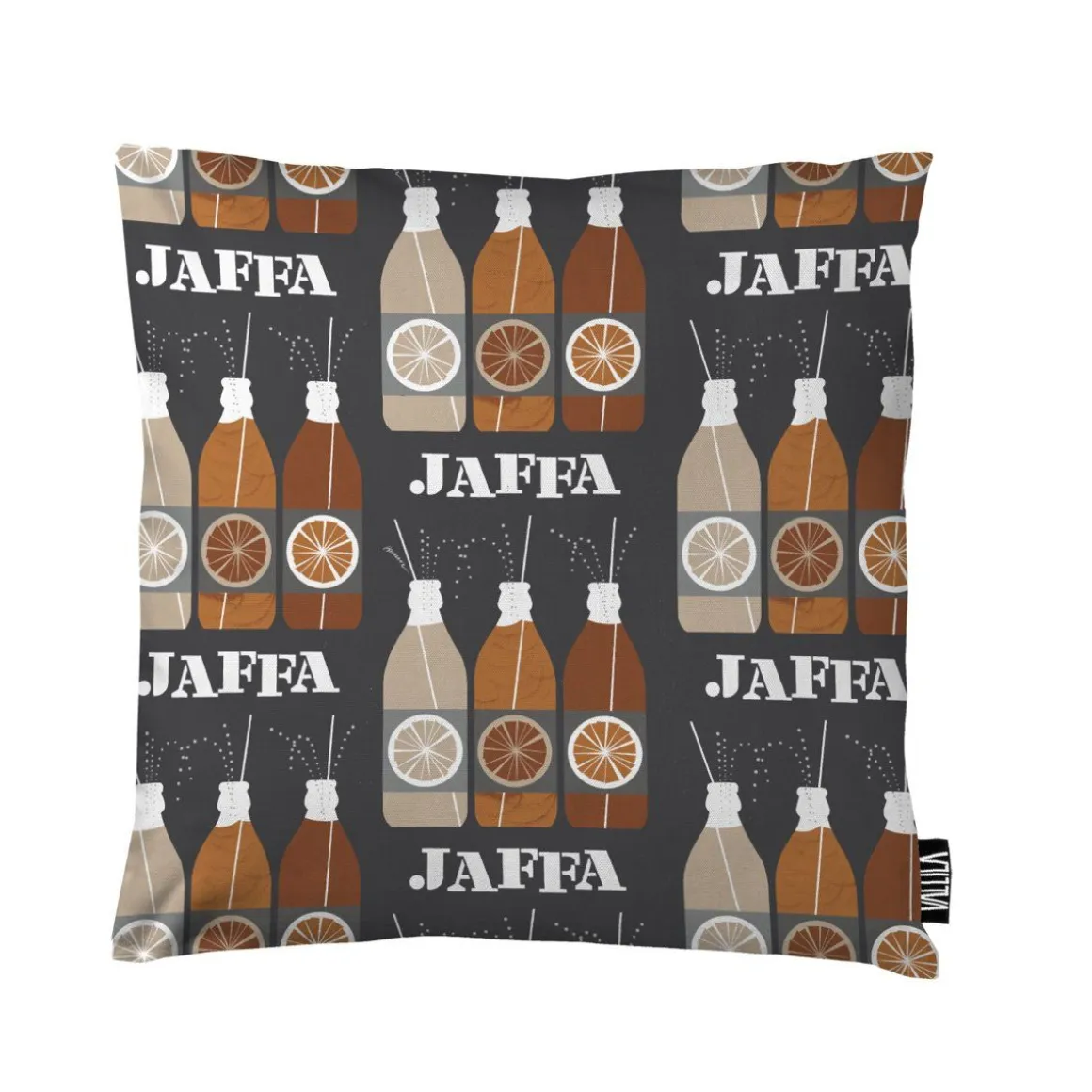 VALLILA KORISTETYYNYNPÄÄLLINEN JAFFA 43X43CM HARMAA-ORANSSI