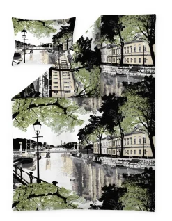 VALLILA PUSSILAKANASETTI AURAJOKI 150X210CM VIHREÄ-KELT.