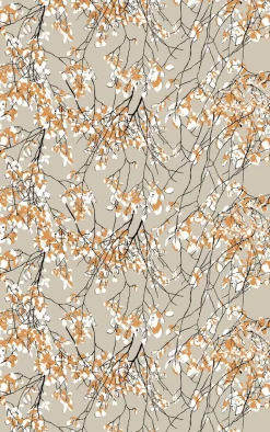 VALLILA KANGAS  LEHTISADE 150CM BEIGE-OKRA