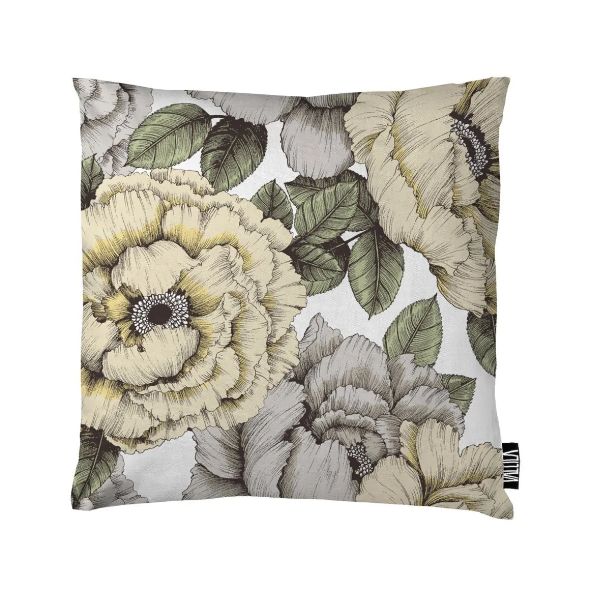 VALLILA KORISTETYYNYNPÄÄLLINEN ALMA 43X43CM KELTA-VIHREÄ