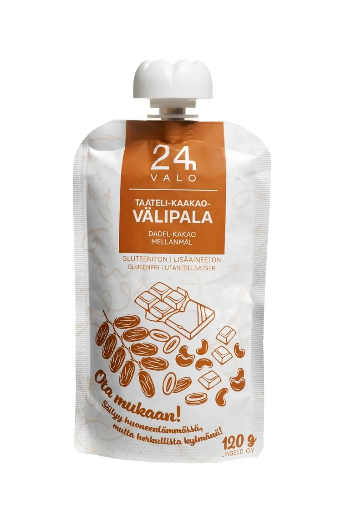 VALO24H TAATELI KAAKAO VÄLIPALA 120 G