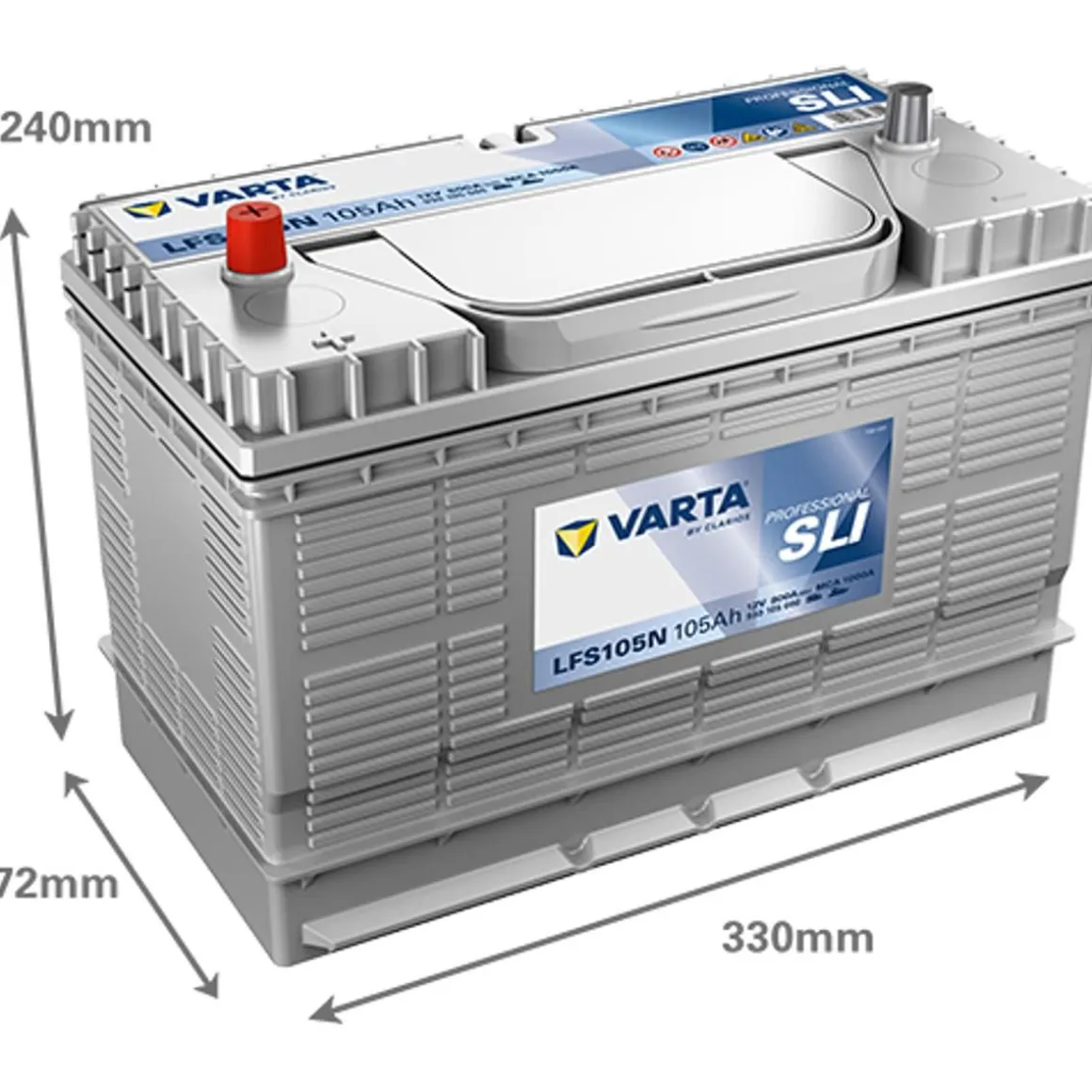 VARTA PROFESSIONAL SLI VAPAA-AJAN AKKU 105AH 330X172X238MM -/+ 800A