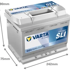VARTA DYNAMIC SLI KÄYNNISTYSAKKU 60AH 242X175X190MM -/+ 540A