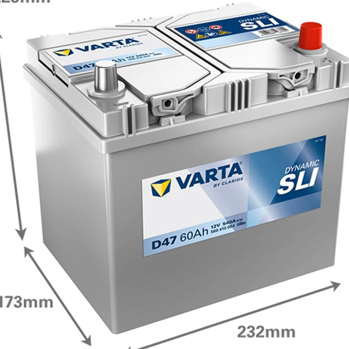 VARTA DYNAMIC SLI KÄYNNISTYSAKKU 60AH 232X173X225MM -/+ 540A