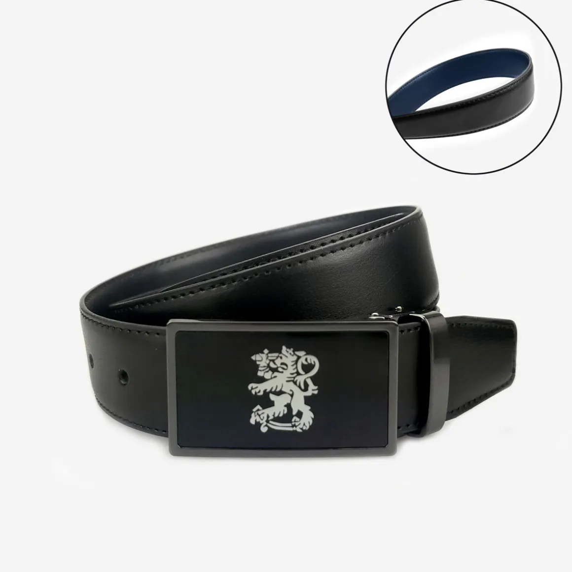 VENIZ KÄÄNTÖVYÖ 35MM MUSTA/NAVY, LEIJONA LAATTASOLJELLA 100CM