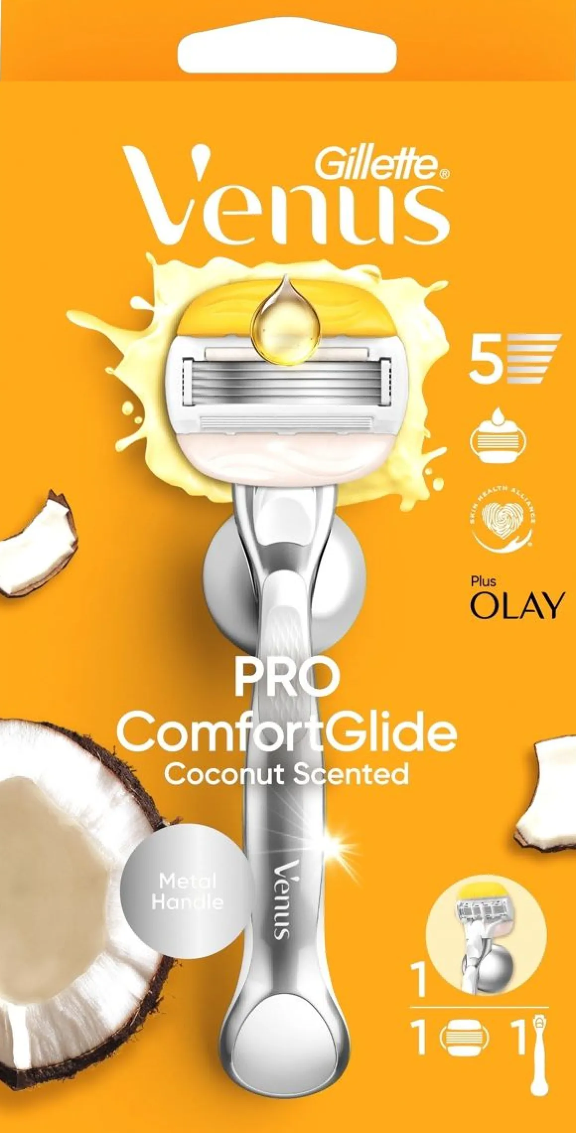 VENUS COMFORTGLIDE WITH OLAY COCONUT HÖYLÄ JA YKSI TERÄ