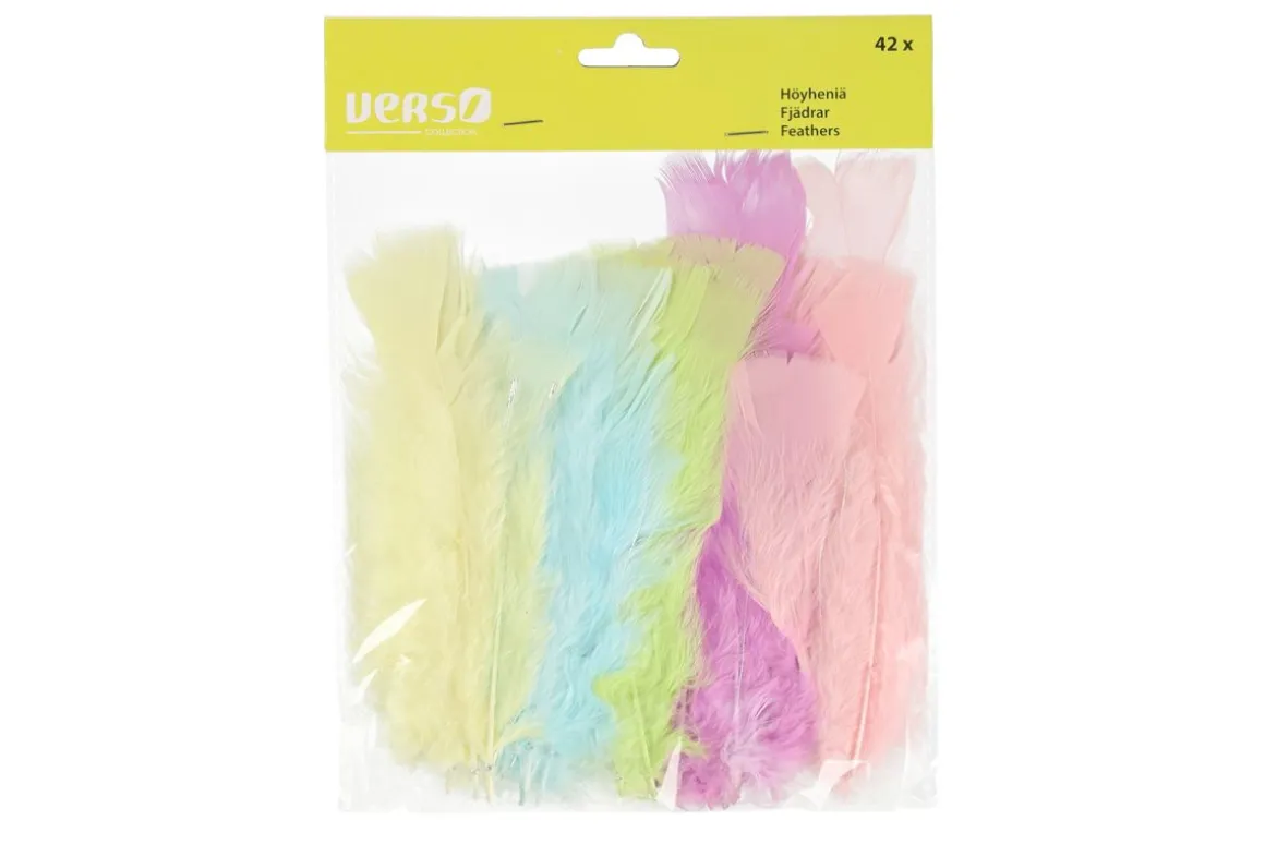 VERSO KORISTEHÖYHENET RAUTALANGALLA PASTELLIVÄRIMIX 42 KP