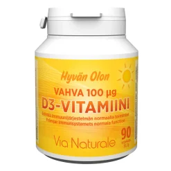 VIA NATURALE HYVÄN OLON D3-VITAMIINI 100MIKROGR. 90 KPL
