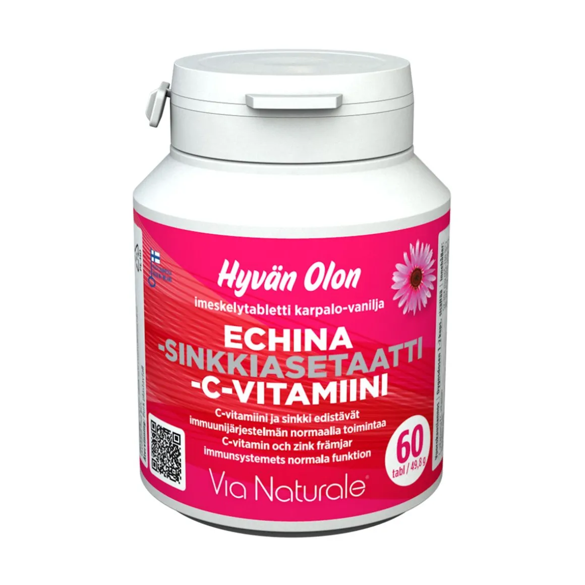 VIA NATURALE HYVÄN OLON ECHINA-SINKKIASETAATTI-C-VITAMIINI