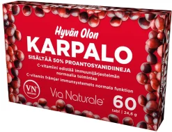 VIA NATURALE HYVÄN OLON KARPALO  60 KPL