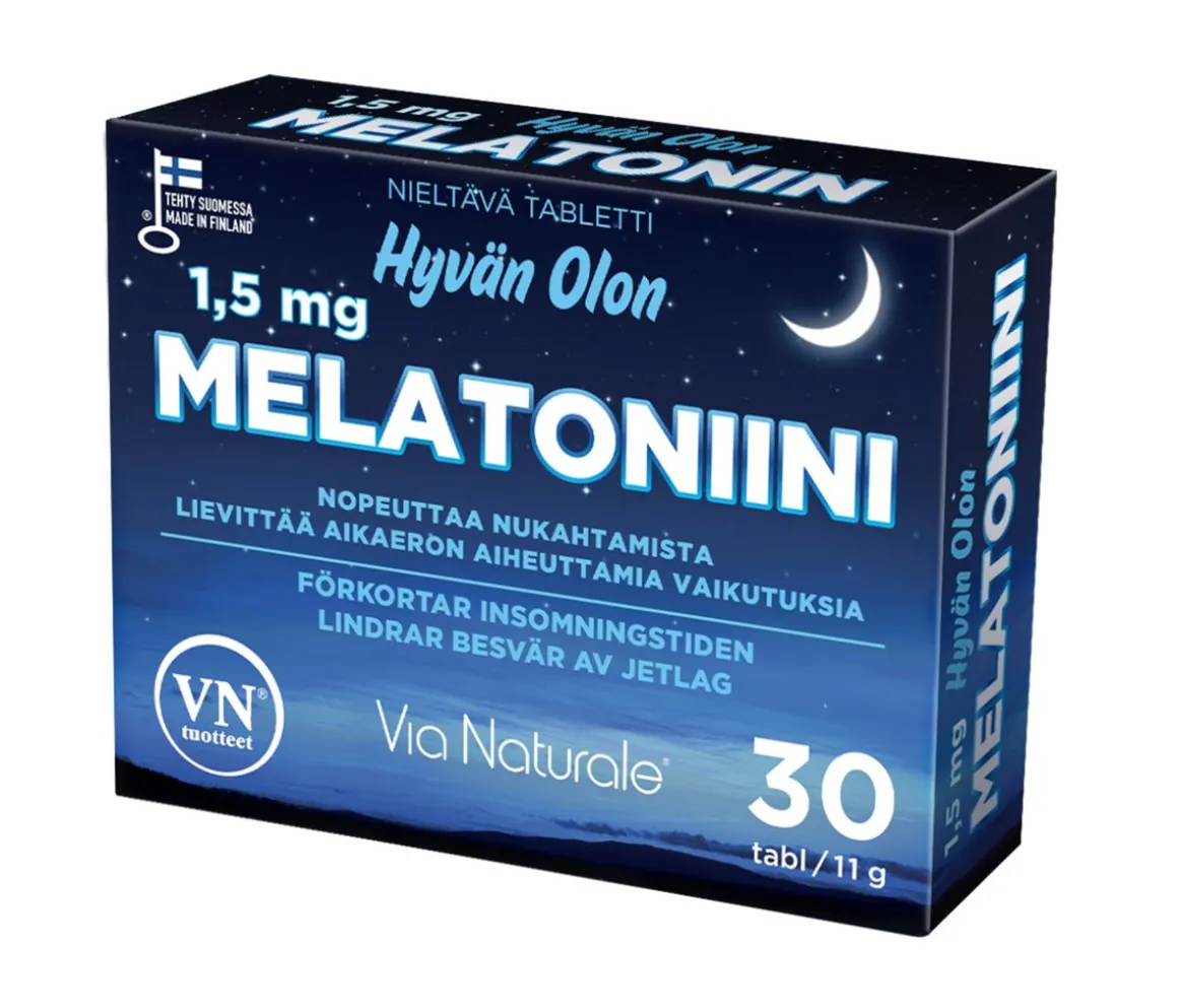 VIA NATURALE HYVÄN OLON MELATOIINI 1,5MG 30 KPL