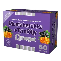 VIA NATURALE MUSTAHERUKKA + TYRNIÖLJY OMEGAT 60 KPL