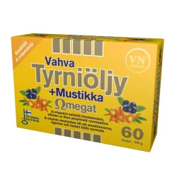 VIA NATURALE VAHVA TYRNIÖLJY + MUSTIKKA OMEGAT 60 KPL