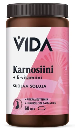 VIDA KARNOSIINI + E-VITAMIINI PITKÄVAIKUTTEINEN 60 KPL