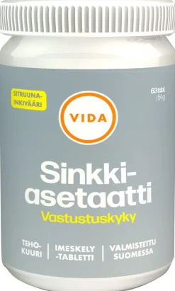 VIDA SINKKIASETAATTI IMESKELTÄVÄ SITRUUNA-INKIVÄÄRI 63 KPL