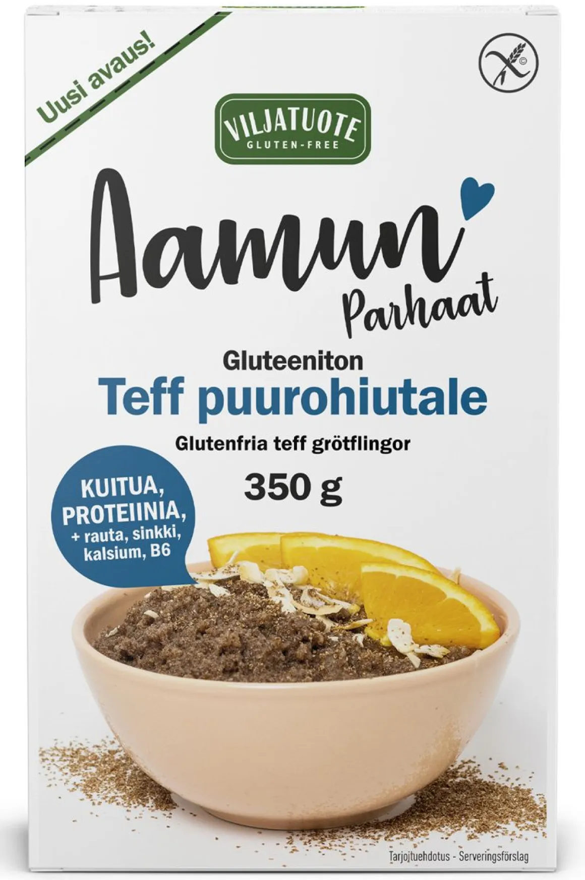 VILJATUOTE AAMUN PARHAAT TEFF PUUROHIUTALE GLUTEENITON 350 G