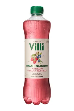 VILLI VITAMIINIVESI VADELMA-MUSTIKKA KMP 500 ML
