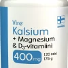 VIRE KALSIUM + MAGNESIUM & D-VITAMIINI 120 KPL
