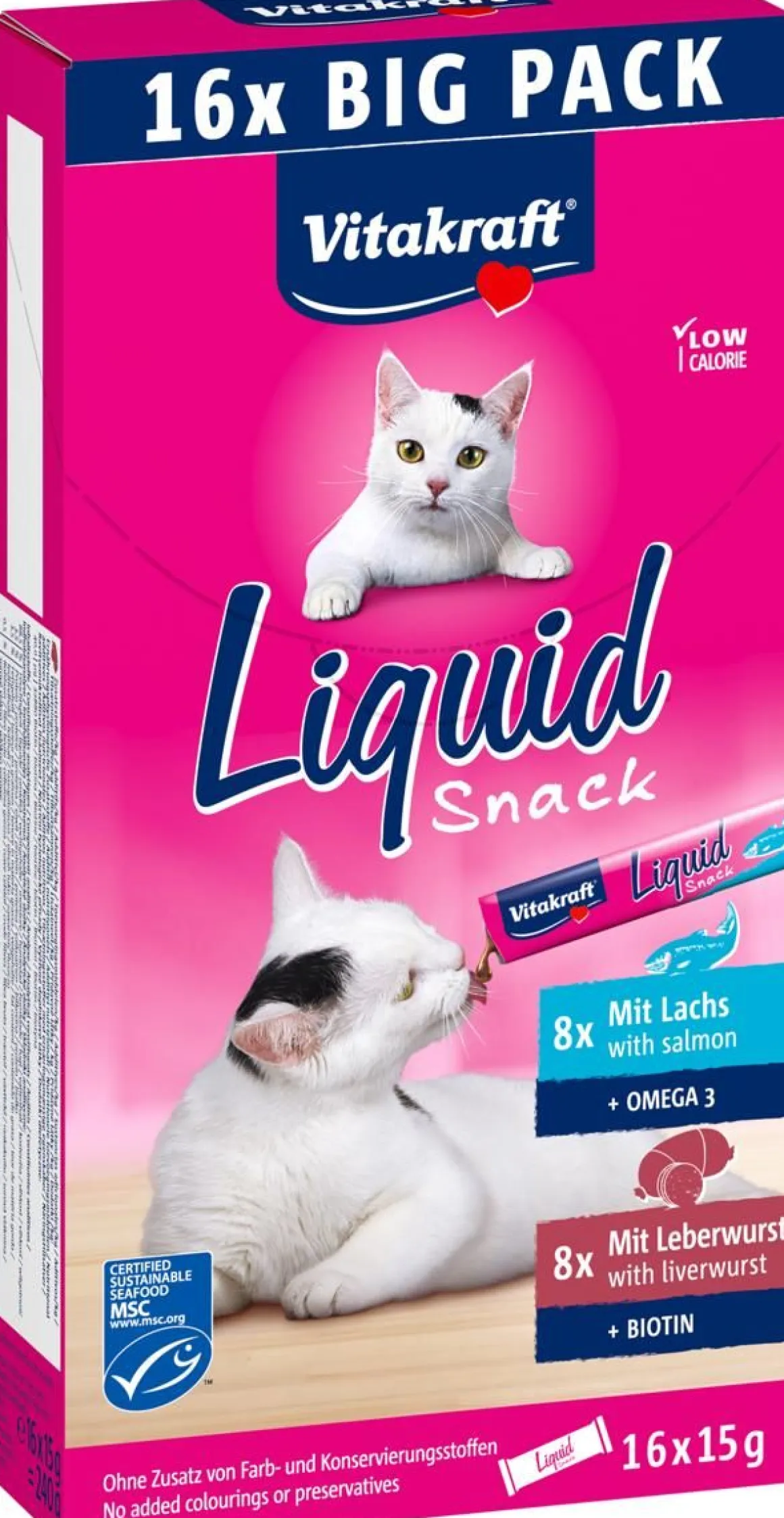 VITAKRAFT KISSAN MAKUPALA LIQUID SNACK MULTIPACK 16*15G MAKSA + 240
