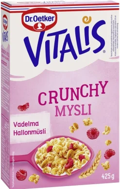 VITALIS CRUNCHY -30% SOKERIA VADELMA 425 G