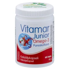 VITAMAR JUNIOR KAPSELI PURESKELTAVA EPA & DHA, APPELSIINIA