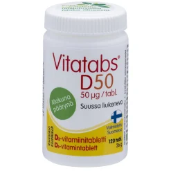 VITATABS D50 SUUSSA SULAVA PÄÄRYNÄNMAK. 120 KPL