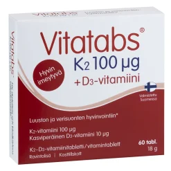 VITATABS K2 100MIKROGR. + D3 60 KPL