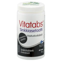 VITATABS SINKKIASETAATTI IMESKELTÄVÄ LAKRITSI 60 KPL