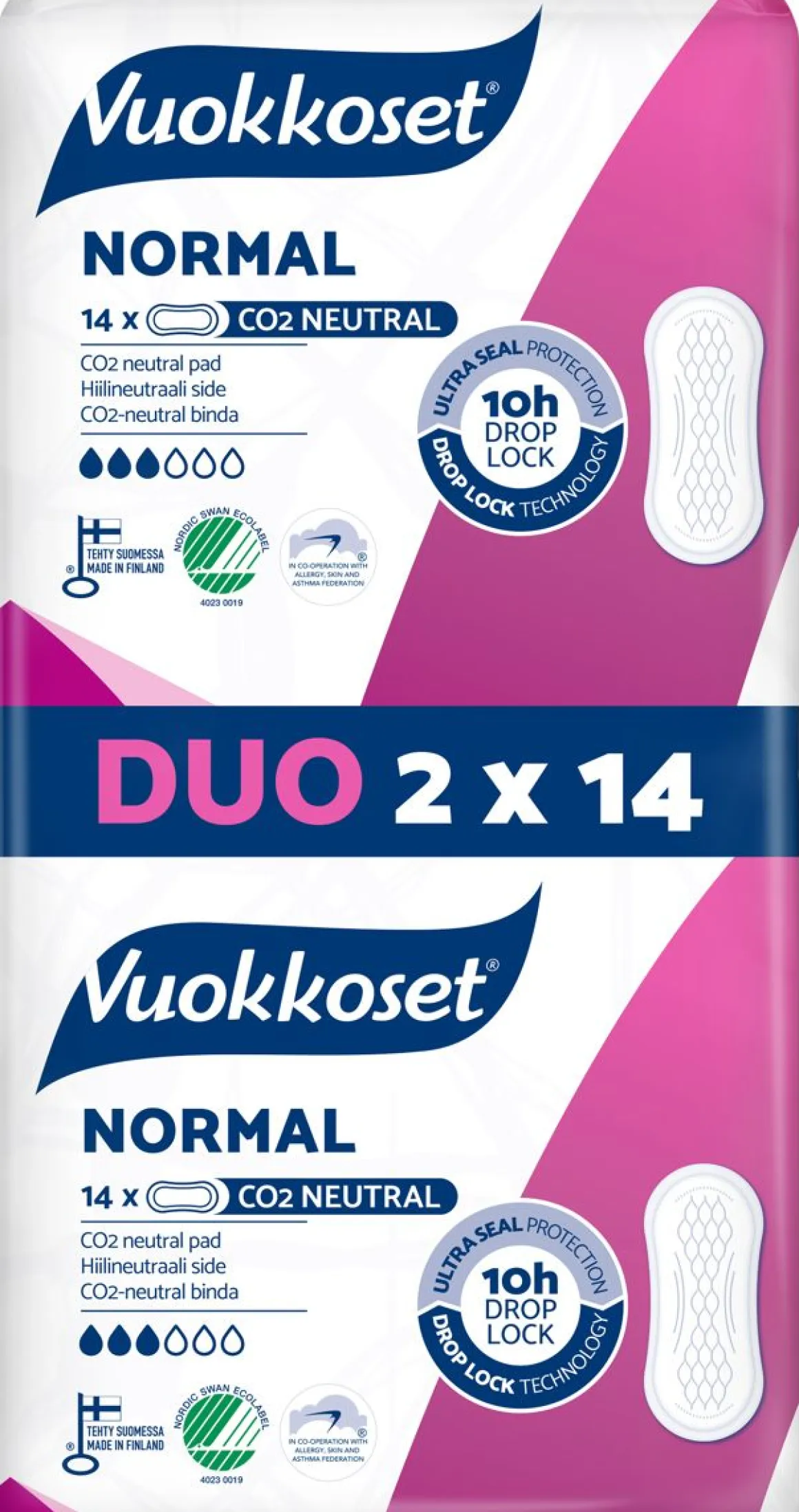 VUOKKOSET SLIM 2X14 DUO NORMAL 28 KPL