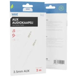 WAVE AUDIOKAAPELI, 3,5MM, 2M, VALKOINEN