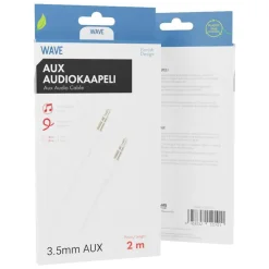 WAVE AUDIOKAAPELI, 3,5MM, 2M, VALKOINEN