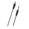 WAVE PUNOTTU AUDIOKAAPELI USB TYPE-C 3,5MM 1M MUSTAVALKOINEN