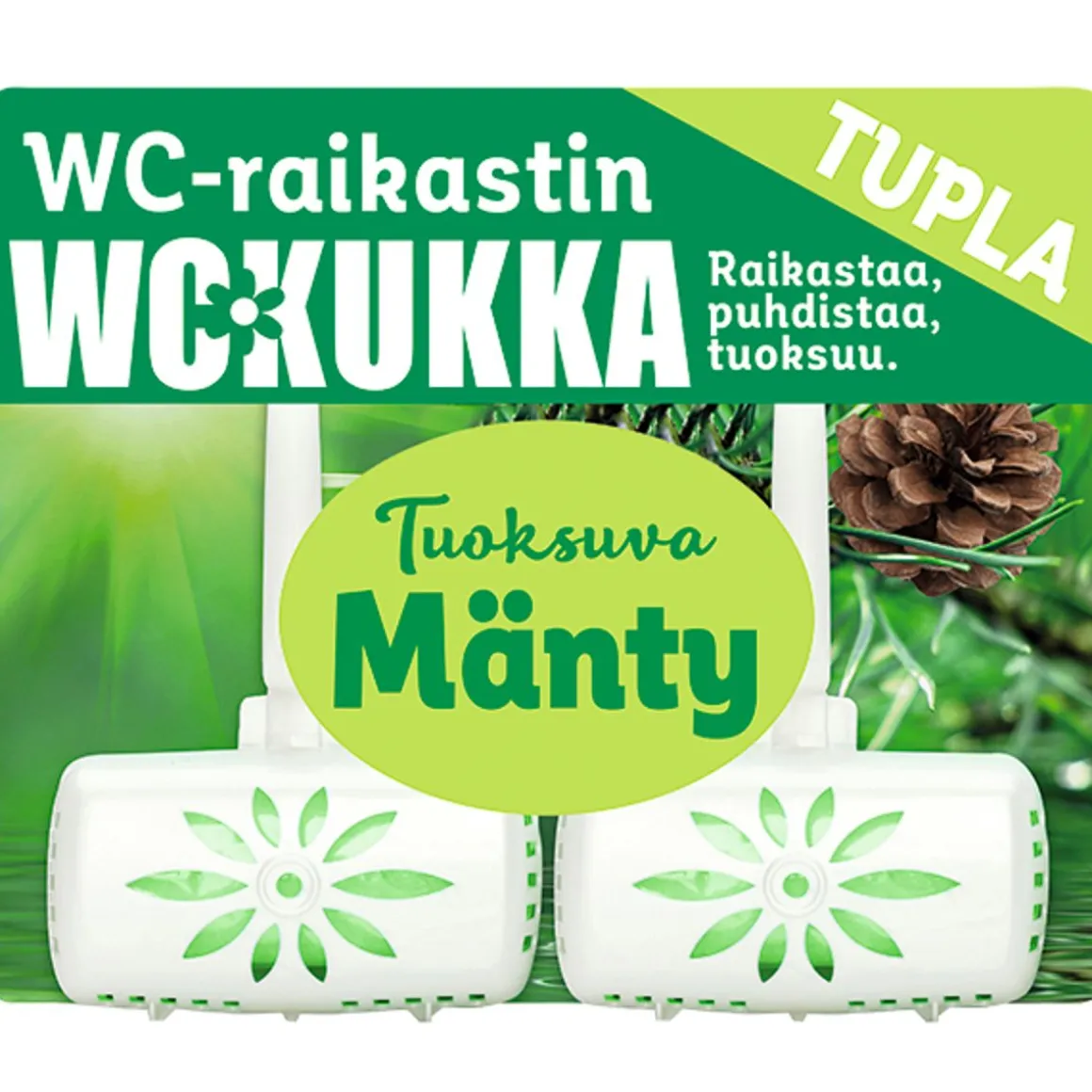 WC KUKKA MÄNTY WC-RAIKASTIN TUPLAPAKKAUS 100 G