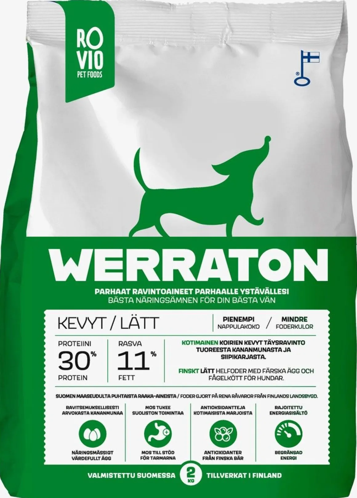 WERRATON KOIRAN TÄYSRAVINTO KEVYT 2 KG