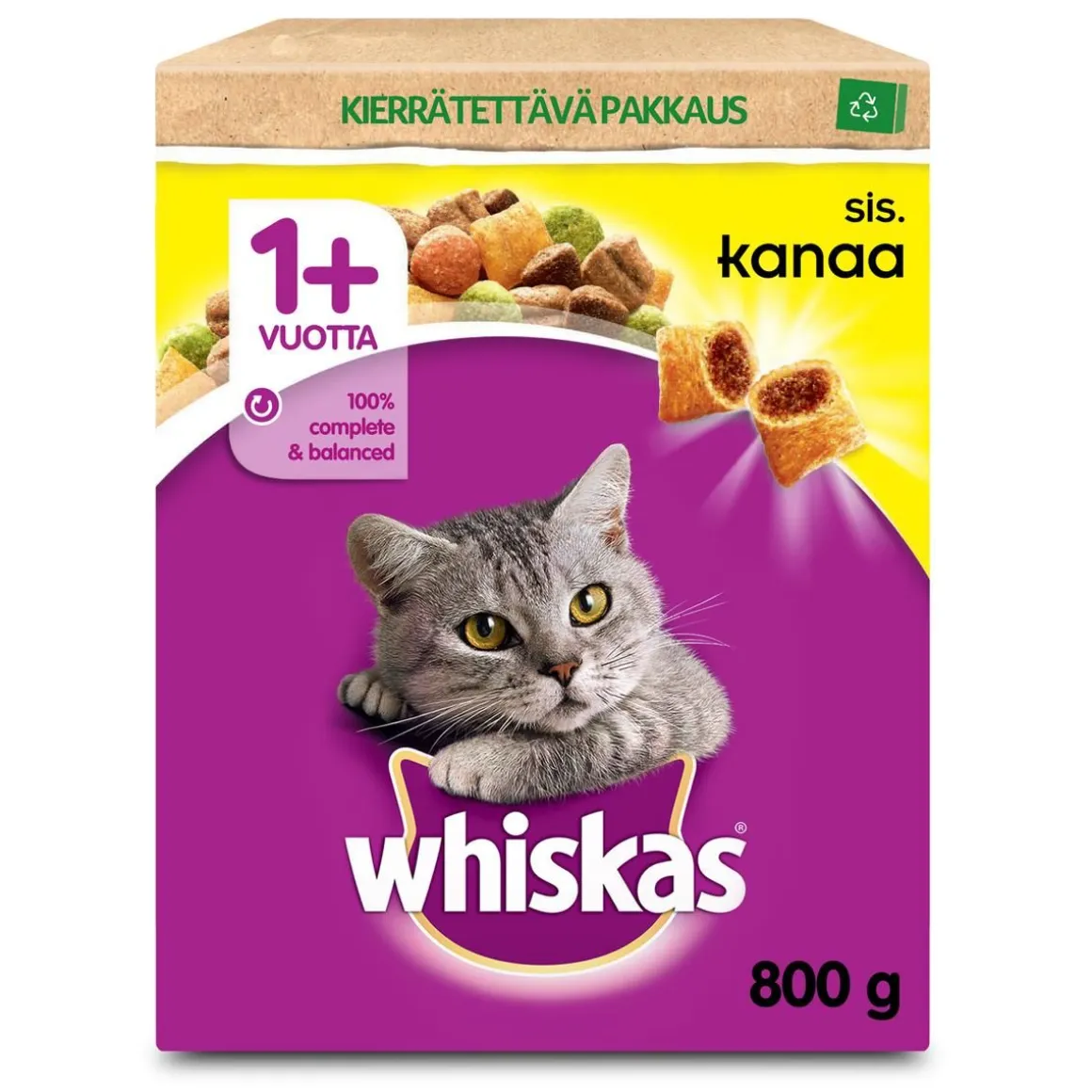 WHISKAS 1+ ADULT KANAA 800 G