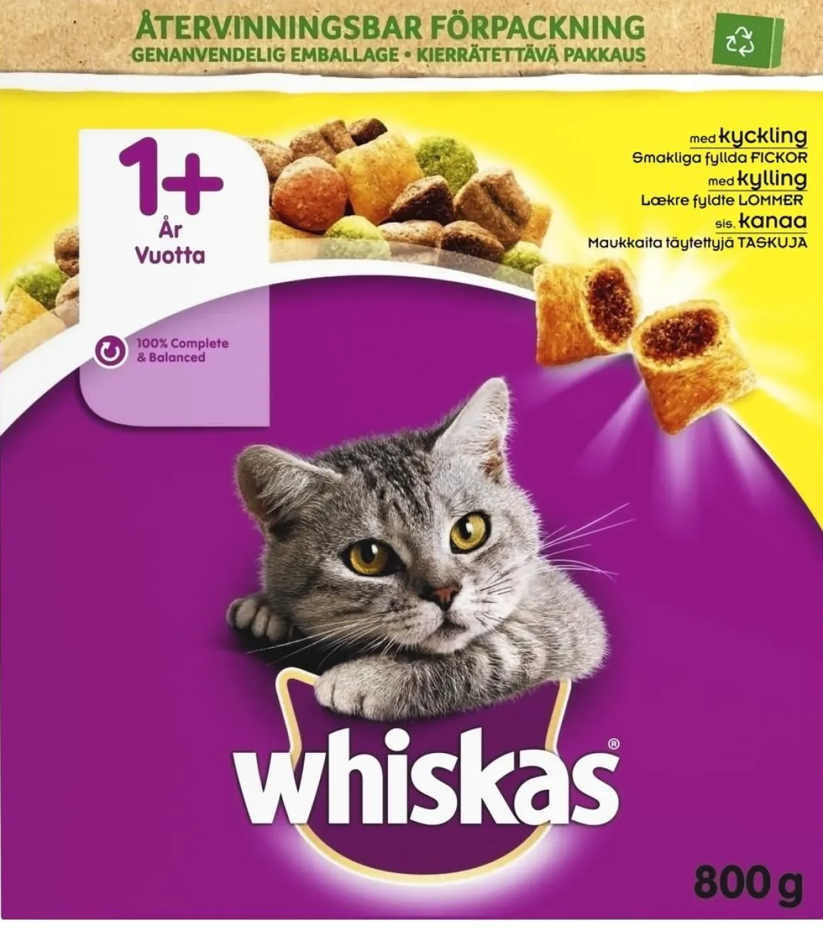 WHISKAS 1+ ADULT KANAA 800 G