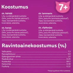 WHISKAS 7+ PERINTEISET ATERIAT KASTIKKEESSA 12*85G 1,02 KG