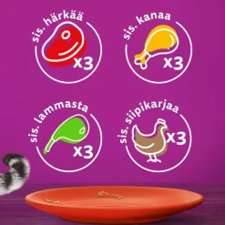 WHISKAS 7+ PERINTEISET ATERIAT KASTIKKEESSA 12*85G 1,02 KG
